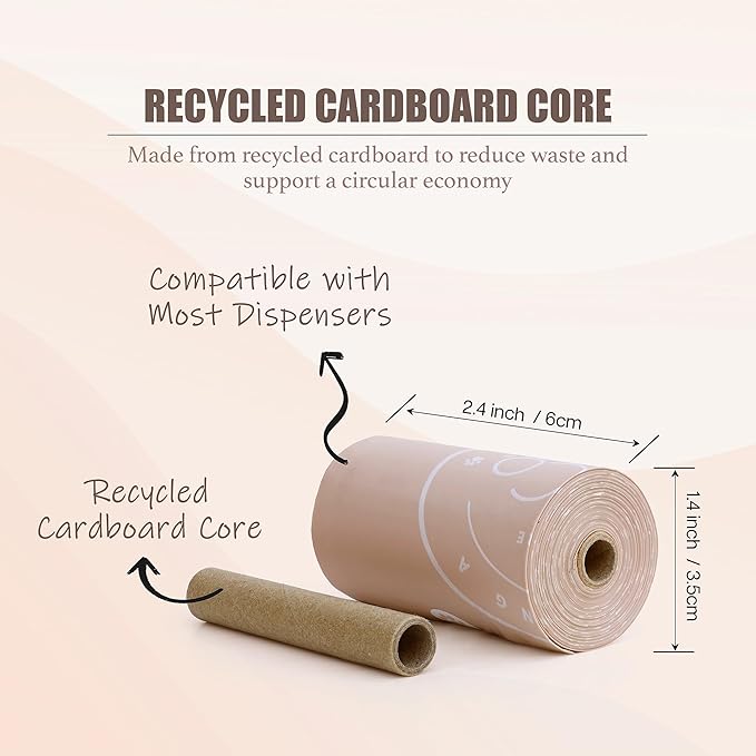 Bio-Based Dog Poop Bags, Silky Soft & Leak-Proof, Lavender-Scented, Made from Cornstarch – 8 Rolls, 120 Bags