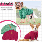 2 Pcs Dog Sweaters for Small Dogs Girl Boy Winter Fleece Clothes Warm Soft Dog Sweatshirt Outfit for Dogs Cats Pet Apparel