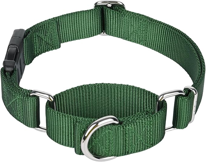 Martingale Collar for Dogs with Quick Release Buckle, Heavy-Duty Solid Color Nylon Training Collars - Adjustable No-Slip Design for Medium & Large Dog