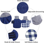 Dachshund Dog Coats Jacket fit for Dachshunds Corgi Weiner Reversible Winter Coat Padded Cotton Lining high Collar Dog Suit in Autumn Winter Navy L