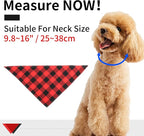 Segarty Fall Dog Bandanas, 10 Pack 22.8"x15.7" Plaid Bibs Pet Triangle Scarf Accessories Bulk for Small Medium Cats Dogs Large Puppy Dogs, Washable Adjustable Boy Pets Birthday Kerchief