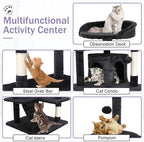 Cat Tree 70 Inches Cat Tower for Indoor Cats Multi-Level Cat Condo with Litter Box Enclosure,Scratching Posts for Indoor Cats (Dark Gray)