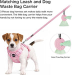 Petmolico No Pull Cute Dog Harness for Small Dogs, with Two Leash Clips and Soft Handle, Reflective Easy Walk Dog Harness- Light Pink,Small