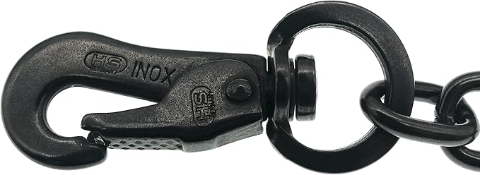 Herm Sprenger Black Stainless Steel Adjustable Fur Saver Dog Chain Collar Medium Link Professional Training Collar with Quick Release Snap Hook for Medium Large Dogs Made in Germany (26in (65cm))