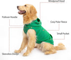 EXPAWLORER Dog Hoodie Fleece Sweater Vest, Hooded Dog Sweatshirt Fall Winter Pet Clothes with Leash Ring, Sleeveless Warm Cozy Puppy Clothing for Cat Small Medium Large Dogs Girl Boy, Green S
