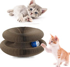2 Pack Magic Organ Cat Scratching Board, Cat Accordion Scratching Post with Bell for Kitten Cats Interactive Kitten Fun Intelligence Physical Exercise Educational