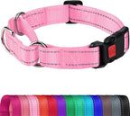 Joytale Martingale Collar for Dogs, Reflective Heavy Duty for Safety, Quick Release Buckle, Adjustable Nylon Collars for Medium Dogs Walking Training, Pink, M