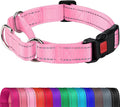 Joytale Martingale Collar for Dogs, Reflective Heavy Duty for Safety, Quick Release Buckle, Adjustable Nylon Collars for Small Dogs Walking Training, Pink, S
