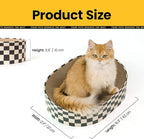 Cat Scratcher Cardboard,2 in 1 Oval Cat Scratch Pad Bowl for Indoor Kitty Grinding Claw,Round Kittens Scratching Board Corrugated Lounge Pet Beds&Furniture Protector for Sofas