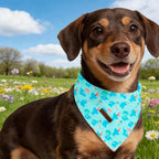 Elegant little tail Dog Bandana, Cute Blue Elephant 1PC Washable Dog Scarf Female or Male Square Bib Kerchief Scarf Adjustable Pet Bandana for Medium Large Dogs
