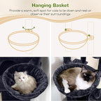 Globlazer Sturdy Cat Tree, 68-inch Large Cat Tower for Indoor Adult Cats 20 lbs Heavy Duty Cat Tree for Big Cats with Extra Large Platform, 5 Scratching Post, S68, Dark Grey