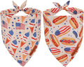ADOGGYGO American Flag Dog Bandana, Ice Cream Hamburg Flag Pet Scarf, Premium Durable Fabric, Patriotic 4th of July Bandanas for Extra Large Dogs Pets (X-Large)
