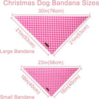 Summer Dog Bandana, UP URARA PUP Pink Bandana for Small Large Dogs, Cotton Handkerchief Fashion Plaid Puppy Triangle Bid Scarf for Boy Girl Dogs
