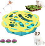 2026 New Cat Nail File Enrichment Box,Cat Scratch Puzzle Enrichment Box,Interactive Cats Toy with 3 Bell Balls for Indoor Cats Self Play,Encourages Hunting Instincts (F)