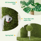 37" Cat Tree Tower for Indoor Cats Multi-Functional Comfy Cat Bed - with Sturdy Scratching Post, Cozy Hammock for Kittens and Small Cats,Cute Cat Tower with Fun Mouse Hole and Toy Ball