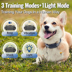 Dog Shock Collar with Remote Control Shock Collar for Dogs, 4 Training Modes Vibration, Beep, Shock, Flashlight IPX7 Waterproof Keypad Lock Rechargeable E-Collar for All Breed