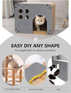 Cat Scratch Couch Furniture Protector, Adhesive Cat Scratch Pad Deterrent for Furniture, DIY Wall Climbing Cat Scratcher Couch Protector from Cat Claws Scratching Mat Indoor (LightGrey,39.3x15.8In)
