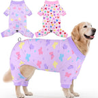 Glittme 2PACK Dog Pajamas Soft Dogs Clothes for Small Medium Dogs Elastic Cats Apparel Breathable Dog Pjs for Puppy