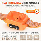 Tiny Bark Collar for Small Dogs 5-15 lbs and Puppies - No Shock Anti Barking Collar - Rechargeable Smart Collar for Dog Training with 7 Sensitivity Levels and 3 Beep&Vibration Modes (Pure Orange)