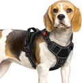 Eagloo Dog Harness Small Sized, Easy Wearing with 3 Buckles, Adjustable No Pull Pet Harness with MOLLE System, No Choke Reflective Vest with Control Handle, Black, S