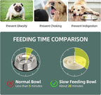 Ceramic 3.2 Cup Slow Feeder Dog Bowl for Large Dog, 9.5inch Puzzle Food Dish, Anti-Gulping, Stop Bloat, Preventing Choking (Single Bowl-Light Yellow)