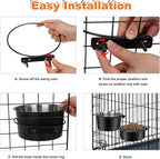 No Spill Water Bowl for Dogs, Sturdy Stainless Steel Dog Dishes 2 Pack with Dog Bowl Holder Hanging on Pet Cage Kennel Crate, Detachable Metal Food/Water Bowl Set for Medium/Large Dogs
