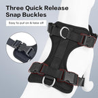 Wisedog Dog Harness Medium Sized, Pet Vest with Front Clip, Adjustable Puppy Harness with 3 Fast Release Buckles[Easy to Put on & Take Off] (Black, M)