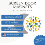 Screen Door Magnets Double Sided – Keep People, Kids, and Dogs from Running into a Screen Door. Saver - Robbins Aria Rainbow Flower