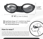 PETLESO Dog Goggles Medium Breeds, Clear UV Protection Dog Sunglasses with Black Replaceable Lenses, Adjustable Doggy Glasses for Outdoor Activities Hiking/Camping Windproof Pet Eyewear