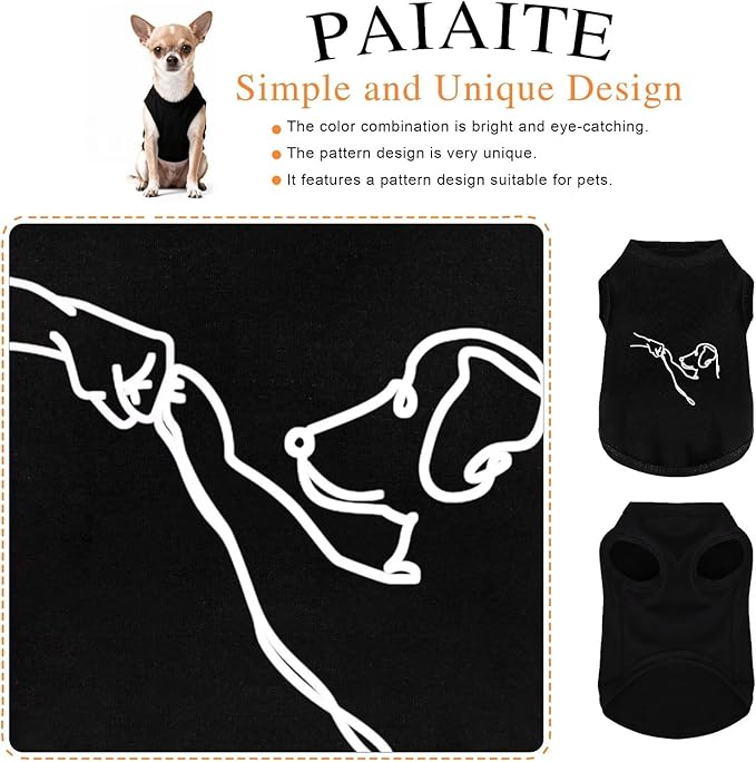 Discover Cozy Cotton Canine Wear: Lightweight, Breathable and Soft, Dog Shirt Vest with Eye-Catching Graphics(HIGH Five), Keeping Your Furry Friend Warm and Comfy! Black S