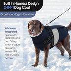 AOFITEE Dog Coat Warm Dog Winter Coat, Waterproof Dogs Jacket with Harness, Dogs Snow Jacket Snowsuit with Zipper & Furry Collar, Reflective Windproof Pet Sweater for Cold Weather, French Bulldog, L