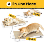 Cat Scratcher, Durable Scratch Pad, Corrugated Cardboard Scratching Board for Indoor Cats, Heavy Duty, Double-Sided Usability, Recyclable, with Catnip, Medium, 1 Pack