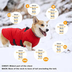 Mklhgty Small Dog Coat with Harness Built-in, Waterproof Reflective Fleece Lined - Warm Windproof Winter Jacket with Back Zipper, Cold Weather Snow Dog Coats - Red - XS