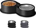 Newget Stainless Steel Dog Bowl Set, 304 Metal Dual Food & Water Bowls for Dogs & Cats, Large Capacity Pet Feeder, Anti-Skid Dog Dish for Small/Medium/Large Pets