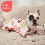 KYEESE Dog Pajamas, Soft Dog Pajamas for Medium Large Dogs Boy Girl, Stretchy Dogs Pjs Velvet Pet Jumpsuit Sleepwear, Comfy Jammies Lightweight Pet Onesie Outfit, Donut, 2XL