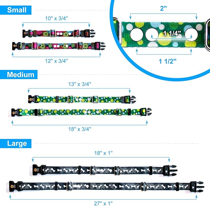 Extreme Dog Fence Replacement Containment and Training Collar Strap for Most Dog Fence Brands - Flower Days (Large: 18" - 27" x 1")