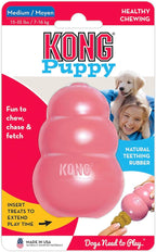 KONG - Puppy Toy Natural Teething Rubber - Fun to Chew, Chase and Fetch - for Small Puppies - Pink