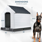 OFIKA Dog House Outdoor Indoor, Large Dog House for Small Medium Large Dogs, Insulated Waterproof, Ventilated & Easy Clean, Assemble
