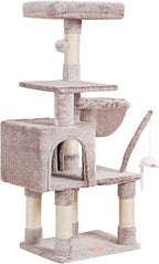 Heybly Cat Tree with Toy, Cat Tower Condo for Indoor Cats, Cat House with Padded Plush Perch, Cozy Hammock and Sisal Scratching Posts, Muchroom HCT004SMU