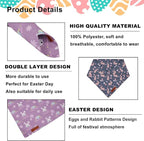 ADOGGYGO Easter Dog Bandanas, Reversible Bunny Floral Pet Scarf, Multi Size Offered, Rabbit Easter Bandana for Small Dogs Pets (Small)