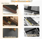 61" Dog Ramp for Bed,Birchwood Pet Ramp with Removable Side Rail and Non-Slip Surface, Pet Ramp for Small & Large Dogs with Rest Platform and DIY Glow Strips,Dog Stairs for Couch, Brown
