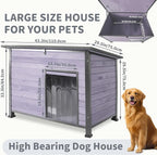 Dog House Outdoor Weatherproof, Sturdy Large Breed Doghouse Anti-Chewing Iron Frames Wood Houses, Dog Shelter for Indoor Puppies, Cats