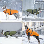 OneTigris Dog Coat with Harness - Reflective Adjustable Coats for Medium and Large Dogs, Waterproof Warm Winter Coat, Soft Heavy Fleece Lining with Back Zipper Dog Jackets
