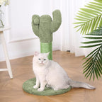 Amazon Basics Cat Scratching Post, Indoor Cactus with Natural Sisal for Kittens with Dangling Ball Toy, Medium, 25.6"H, Green