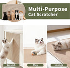 Cat Scratcher Mat, 23.6"x 15.7" Natural Sisal Cat Scratch Mat with Velcro Tape, Scratching Rug Pad for Indoor Cats, Furniture Protector, Floor Carpet, Wall Pad, M, Beige