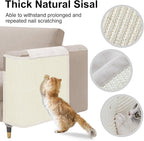 Cat Scratch Sofa Protector,23.6" L*19.6" W Cat Scratch Furniture Protector Pad, Couch Arm Sheild with Natural Sisal for Protecting Couch Sofa Chair Furniture(Beige/Left Handed)