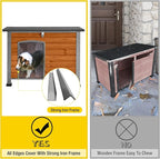 Aivituvin Heated Outdoor Dog House with Insulated Liner & Heating Pad Waterproof Dog Kennel for Winter Cat House for Small & Medium & Large Dogs,Cats,Unique All-Around Iron Frame