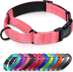 Martingale Collar for Dogs with Quick Release Buckle, Reflective Soft Padded & Escape Proof, Adjustable Nylon Dog Collars for Training & Daily Walking (Neon Pink,XS)