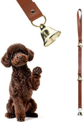 Dog Door Bells for Potty Training, Big Brass Puppy Housebreaking Bell with Leather Strap, Train Your Dog to Ring to Go Outside