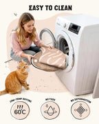 BurgeonNest 20-Inch Round Cat Bed Cave, Enclosed Hooded Pet House for Indoor Kittens, Anti-Collapse EVA Shell with Cord Access for Heating Pad, Washable Soft Plush, Brown